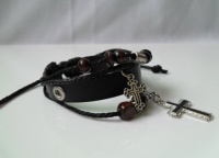 4030052 Christian Religious Scripture Inspirational Cross Leather Bracelet 4030052 Christian Religious Scripture Inspirational Cross Leather Bracelet