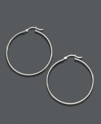 For every look, for every day. Tube hoop earrings crafted from sterling silver are as versatile as your favorite pair of jeans. Approximate diameter: 1-5/8 inches. For every look, for every day. Tube hoop earrings crafted from sterling silver are as versatile as your favorite pair of jeans. Approximate diameter: 1-5/8 inches.