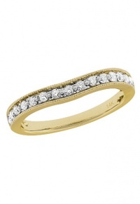 Effy Jewlery 14K Yellow Gold Diamond Contour Band, .24 TCW Ring size 7