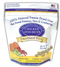 Stewart's Pro-Treat Plus Freeze Dried Chicken Liver Plus Sweet Potato, Peas and Cranberries Treats for Dogs by MiracleCorp/Gimborn Stewart's Pro-Treat Plus Freeze Dried Chicken Liver Plus Sweet Potato, Peas and Cranberries Treats for Dogs by MiracleCorp/Gimborn