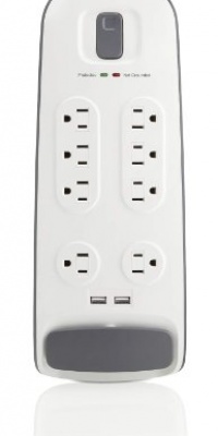 Belkin BSV801-06-WM 8-Outlet Surge Protector with 6-Feet Power Cord and 2.1A USB Charging Belkin BSV801-06-WM 8-Outlet Surge Protector with 6-Feet Power Cord and 2.1A USB Charging