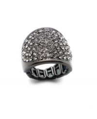 Style&co.'s crystal pave stretch ring has elegance--and sparkle!--to spare. The stretch design makes it flexible and comfortable, too. Made in hematite tone mixed metal. Approximate diameter: 1 inch.