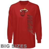 NBA Majestic Miami Heat Sideview Big Sizes Long Sleeve T-Shirt - Red NBA Majestic Miami Heat Sideview Big Sizes Long Sleeve T-Shirt - Red