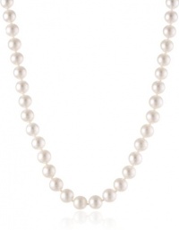 White Freshwater Cultured Pearl Necklace with Sterling Silver Clasp (9-10mm), 18 White Freshwater Cultured Pearl Necklace with Sterling Silver Clasp (9-10mm), 18