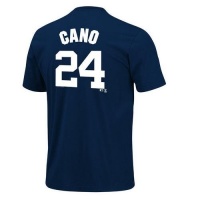 MLB Majestic New York Yankees #24 Robinson Cano Navy Blue Player T-shirt MLB Majestic New York Yankees #24 Robinson Cano Navy Blue Player T-shirt