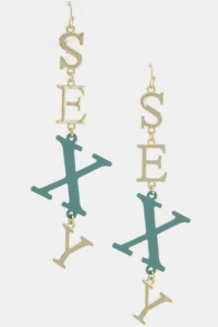 TRENDY FASHION SEXY LETTERS DANGLE EARRINGS BY FASHION DESTINATION | (Mint) TRENDY FASHION SEXY LETTERS DANGLE EARRINGS BY FASHION DESTINATION | (Mint)