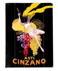 Ad turned art, this 1920s campaign for Cinzano's aperitif wine is ripe for kitchen and bar areas. A wooden sign with a woman on colorful grapes gives decor a sweet taste of vintage style. Ad turned art, this 1920s campaign for Cinzano's aperitif wine is ripe for kitchen and bar areas. A wooden sign with a woman on colorful grapes gives decor a sweet taste of vintage style.