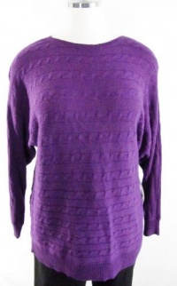 Ralph Lauren Brilliant Purple Boat Neck Horizontal Cable Knit Dolman Sleeve Sweater Ralph Lauren Brilliant Purple Boat Neck Horizontal Cable Knit Dolman Sleeve Sweater