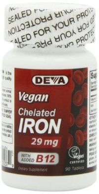 Deva Nutrition Deva Vegan Chelated Iron 29 Mg, 90 Count