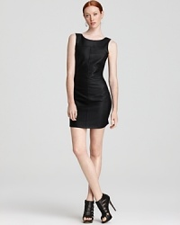Work eco-chic in this Sanctuary shift dress designed with vegan leather and ponte panels in a body-con silhouette. Perfect for desk-to-dinner occasions, it's the picture of modern edge. Work eco-chic in this Sanctuary shift dress designed with vegan leather and ponte panels in a body-con silhouette. Perfect for desk-to-dinner occasions, it's the picture of modern edge.