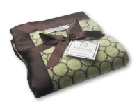 SwaddleDesigns Fuzzy Stroller Blanket - Lime with Brown Mod Circles SwaddleDesigns Fuzzy Stroller Blanket - Lime with Brown Mod Circles