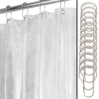 InterDesign 13-Piece Shower Curtain/Liner and Rings Set, 72 by 72-Inch, Clear Vinyl InterDesign 13-Piece Shower Curtain/Liner and Rings Set, 72 by 72-Inch, Clear Vinyl
