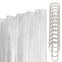 InterDesign 13-Piece Shower Curtain/Liner and Rings Set, 72 by 96-Inch, Clear Vinyl InterDesign 13-Piece Shower Curtain/Liner and Rings Set, 72 by 96-Inch, Clear Vinyl