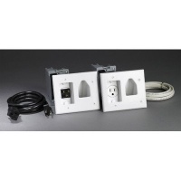 Datacomm 50-3323-WH-KIT Flat Panel TV Cable Organizer Kit with Power Solution - White Datacomm 50-3323-WH-KIT Flat Panel TV Cable Organizer Kit with Power Solution - White
