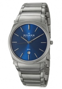Skagen Men's 859LSXN Skagen Denmark Steel Links & Blue Dial Watch Skagen Men's 859LSXN Skagen Denmark Steel Links & Blue Dial Watch