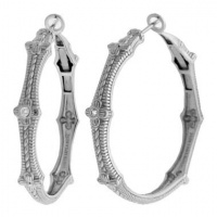 Judith Ripka Diamond and Sterling Silver Hoop Earrings (SE531DI) Judith Ripka Diamond and Sterling Silver Hoop Earrings (SE531DI)