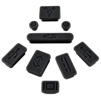 eForCity 9-pieces Anti-dust Silicone Plug Cup compatible with Apple® MacBook® Pro, Black