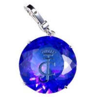 Juicy Couture Charm JC Engraved Blue Solitaire Diamond Charm YJRU5959 Juicy Couture Charm JC Engraved Blue Solitaire Diamond Charm YJRU5959