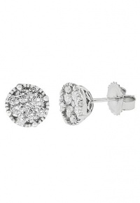 Effy Jewlery 14K White Gold Diamond Round Stud Earrings, 1.00 TCW