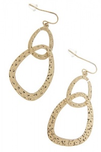 TRENDY FASHION ANGULAR HAMMERED DANGLE EARRINGS BY FASHION DESTINATION | (Gold)