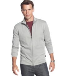 Set yourself apart from the rest with this Macy's Exclusive zip front sweater from Boss Black. Set yourself apart from the rest with this Macy's Exclusive zip front sweater from Boss Black.