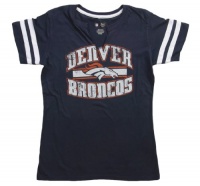Denver Broncos Navy Womens Go For Two II Short Sleeve Split Crew Neck Tee Denver Broncos Navy Womens Go For Two II Short Sleeve Split Crew Neck Tee