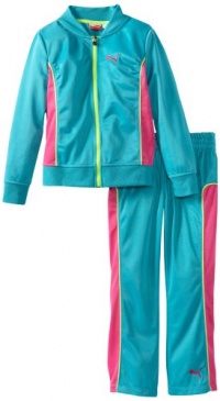PUMA Girls 2-6X Little Tricot Track Jacket And Pant Set, Bluebird, 4 PUMA Girls 2-6X Little Tricot Track Jacket And Pant Set, Bluebird, 4