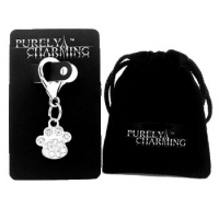PURELY CHARMING Pet Charm / Pendant with Handset Swarovski Crystals - Paw / Dog Pawprint PURELY CHARMING Pet Charm / Pendant with Handset Swarovski Crystals - Paw / Dog Pawprint