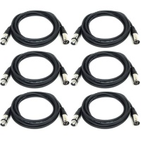 GLS Audio 12 feet Mic Cable Patch Cords - XLR Male to XLR Female Black Cables - 12 feet Balanced Mike Snake Cord - 6 Pack GLS Audio 12 feet Mic Cable Patch Cords - XLR Male to XLR Female Black Cables - 12 feet Balanced Mike Snake Cord - 6 Pack