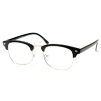 Vintage Inspired Classic Half Frame Wayfarers Clear Lens Glasses Vintage Inspired Classic Half Frame Wayfarers Clear Lens Glasses