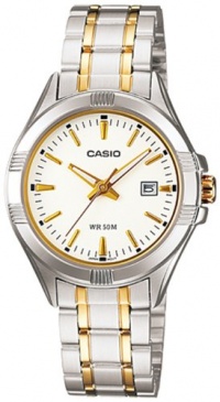 Casio Women's LTP1308SG-7AV Silver Stainless-Steel Quartz Watch with White Dial Casio Women's LTP1308SG-7AV Silver Stainless-Steel Quartz Watch with White Dial