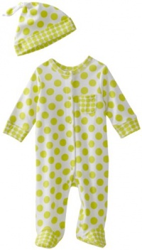 Offspring - Baby Girls Dot Footie and Hat Offspring - Baby Girls Dot Footie and Hat