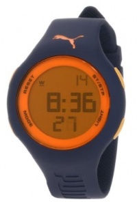 PUMA Men's PU910801016 Loop Dark Blue and Orange Digital Watch PUMA Men's PU910801016 Loop Dark Blue and Orange Digital Watch