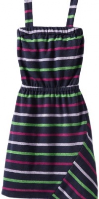 Splendid Girls 716 Roller Rink Striped Active Navy Dress, Navy, 12