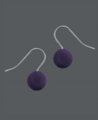 Add regal shine to your look with polished amethyst drops (10 mm) by Avalonia Road. Set in sterling silver. Approximate drop: 3/4 inch. Add regal shine to your look with polished amethyst drops (10 mm) by Avalonia Road. Set in sterling silver. Approximate drop: 3/4 inch.