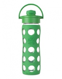 Lifefactory 16-Ounce Glass Beverage Bottle with Flip Top Cap, Grass Green Lifefactory 16-Ounce Glass Beverage Bottle with Flip Top Cap, Grass Green