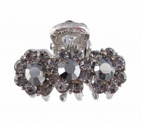 Hair Clip - H6- Crystal Flowers - Sm Size (1x 3/4) ~ Hematite (Gunmetal Gray / Grey) Hair Clip - H6- Crystal Flowers - Sm Size (1x 3/4) ~ Hematite (Gunmetal Gray / Grey)