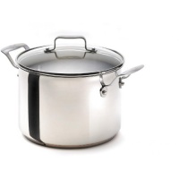 Emeril Stainless Steel with Copper Dishwasher Safe 8-Quart Tall Stock Pot with Lid, Silver Emeril Stainless Steel with Copper Dishwasher Safe 8-Quart Tall Stock Pot with Lid, Silver