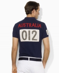 Celebrate the spirit of the 2012 Olympic Games with an iconic rugby shirt in breathable cotton mesh, finished with a bold country details and Ralph Lauren's signature Big Pony. Celebrate the spirit of the 2012 Olympic Games with an iconic rugby shirt in breathable cotton mesh, finished with a bold country details and Ralph Lauren's signature Big Pony.