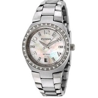 Fossil Women's AM4141 Stainless Steel Bracelet Mother-Of-Pearl Glitz Analog Dial Watch Fossil Women's AM4141 Stainless Steel Bracelet Mother-Of-Pearl Glitz Analog Dial Watch