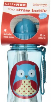 Skip Hop Zoo Straw Bottle, Owl, 12 Ounce Skip Hop Zoo Straw Bottle, Owl, 12 Ounce