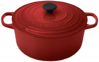 Le Creuset Signature Enameled Cast-Iron 7-1/4-Quart Round French Oven, Cherry Le Creuset Signature Enameled Cast-Iron 7-1/4-Quart Round French Oven, Cherry