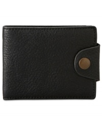 Mens bifold wallet by Fossil made from 100% leather plus designed with a snap closure for added security and fashionable style. Mens bifold wallet by Fossil made from 100% leather plus designed with a snap closure for added security and fashionable style.
