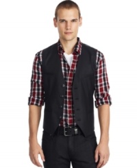 Dress this Kenneth Cole Reaction vest up or down for equally stylish looks. Dress this Kenneth Cole Reaction vest up or down for equally stylish looks.