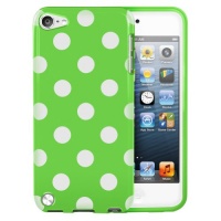 MiniSuit Polka Dot Soft Rubberized Case Cover for iPod Touch 5 (Green)