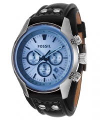 Fossil Men's CH2564 Black Leather Strap Blue Glass Silver Analog Dial Chronograph Watch Fossil Men's CH2564 Black Leather Strap Blue Glass Silver Analog Dial Chronograph Watch