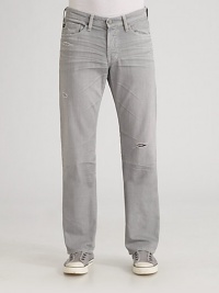 Handcrafted denim cut with a straight leg and true vintage appeal, worn-in at the hip and individually whiskered down the leg. Five-pocket style Inseam, about 34 Cotton; machine wash Made in USA Handcrafted denim cut with a straight leg and true vintage appeal, worn-in at the hip and individually whiskered down the leg. Five-pocket style Inseam, about 34 Cotton; machine wash Made in USA
