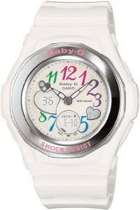 Casio Women's White Baby-G Shock Analog Digital Strap Casio Women's White Baby-G Shock Analog Digital Strap