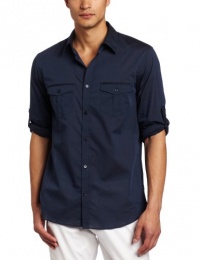 Calvin Klein Sportswear Men's Long Sleeve Roll-Up Chambray Shirt Calvin Klein Sportswear Men's Long Sleeve Roll-Up Chambray Shirt