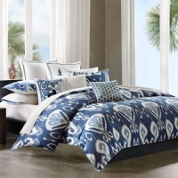Echo Bansuri Textured Duvet Cover, Blue, Full/Queen Echo Bansuri Textured Duvet Cover, Blue, Full/Queen